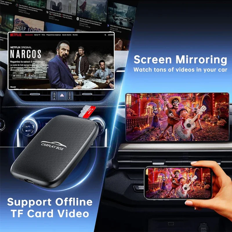 جديد 5 في 1 Android 14.0 CarPlay AI Box Wireless CarPlay Android Auto محول WIFI2.4 FOTA ترقية لجوجل يوتيوب Netflix #4