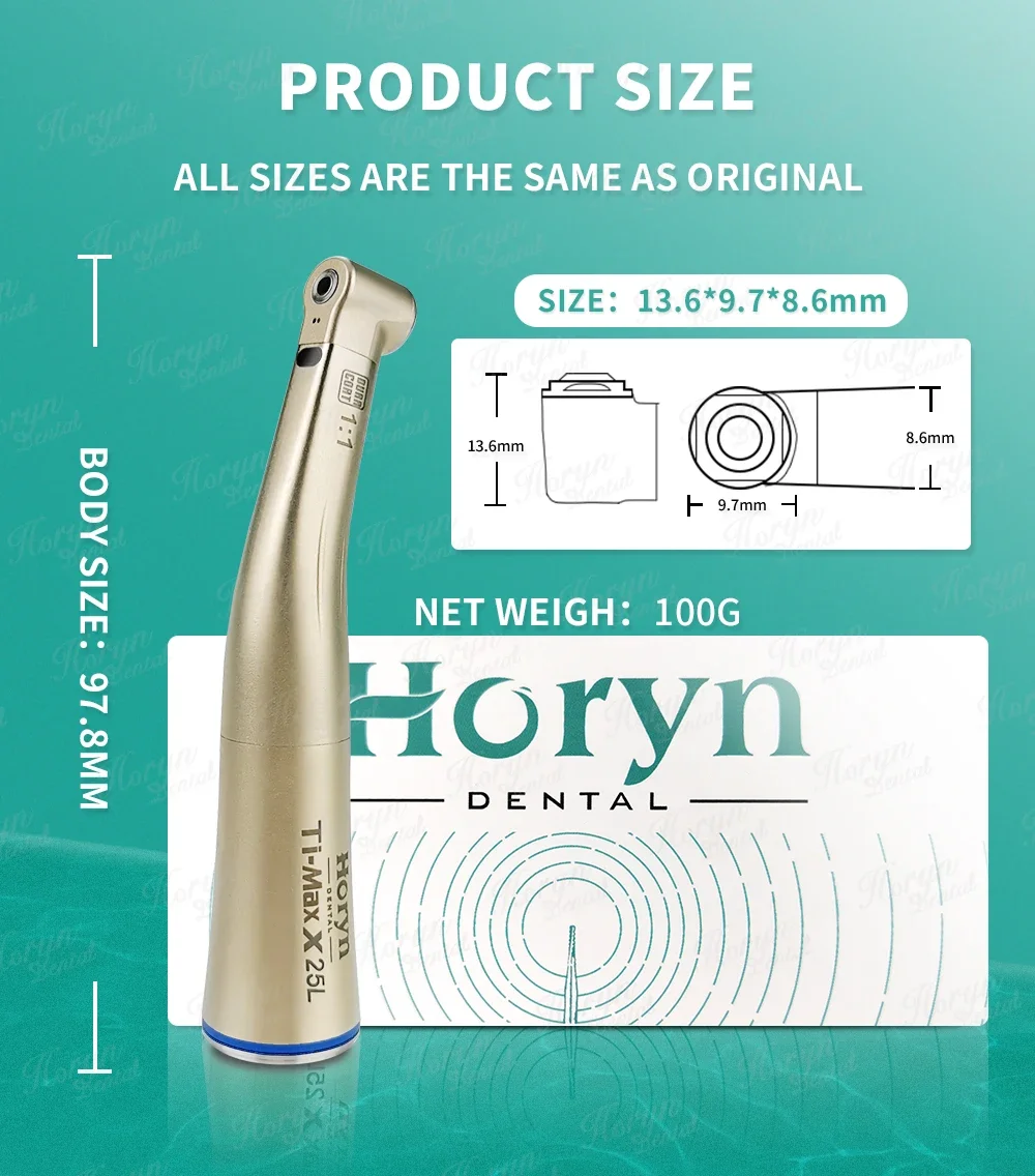 Den tal 1:1 Handpiece ความเร็วช้า Contra Angle แหวนสีฟ้า Handpiece สแตนเลส