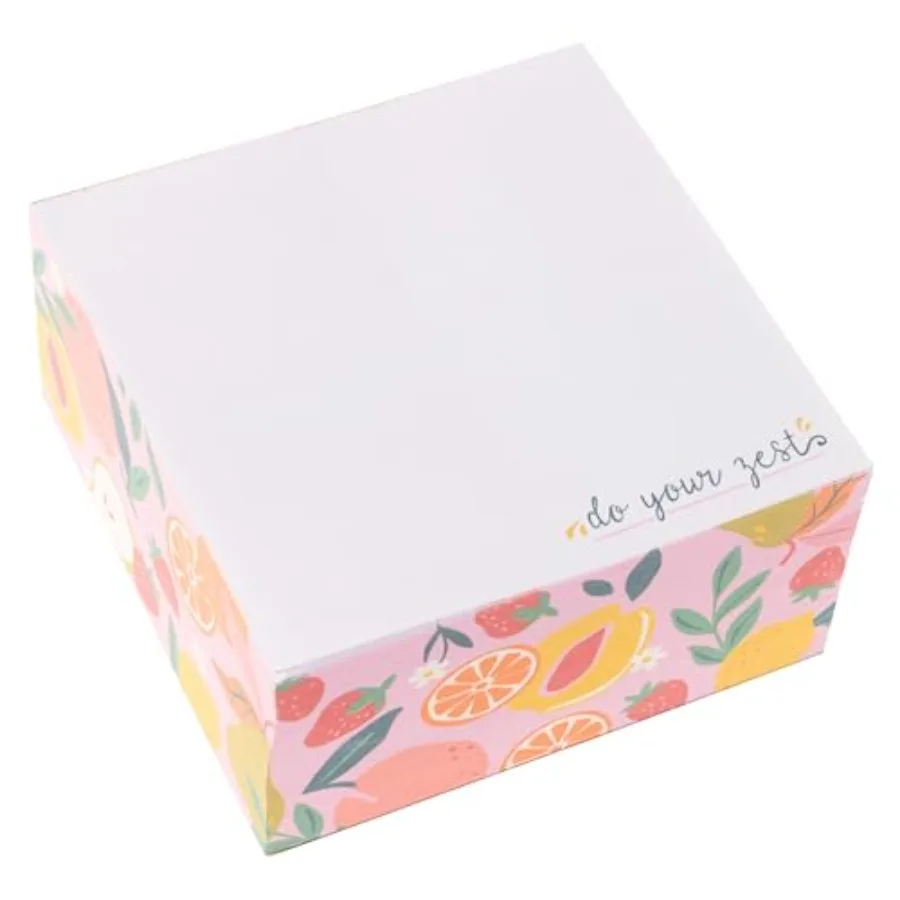 

, Block Notepad, 500 Sheet Memo Paper Cube, Non-Sticky Memo Pad Cube for Office, and Home, Fruit