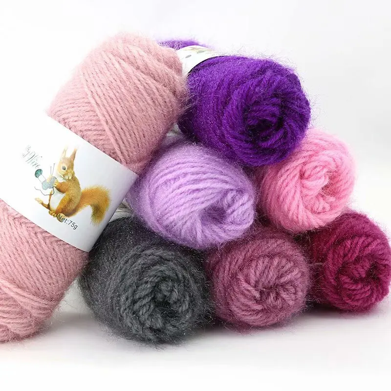 75g/ball Thread Yarn Wholesale Fluff Yarn Group Thick Squirrel Yarn Hand Hat Scarf Yarn Baby Bright Knitting Yarn