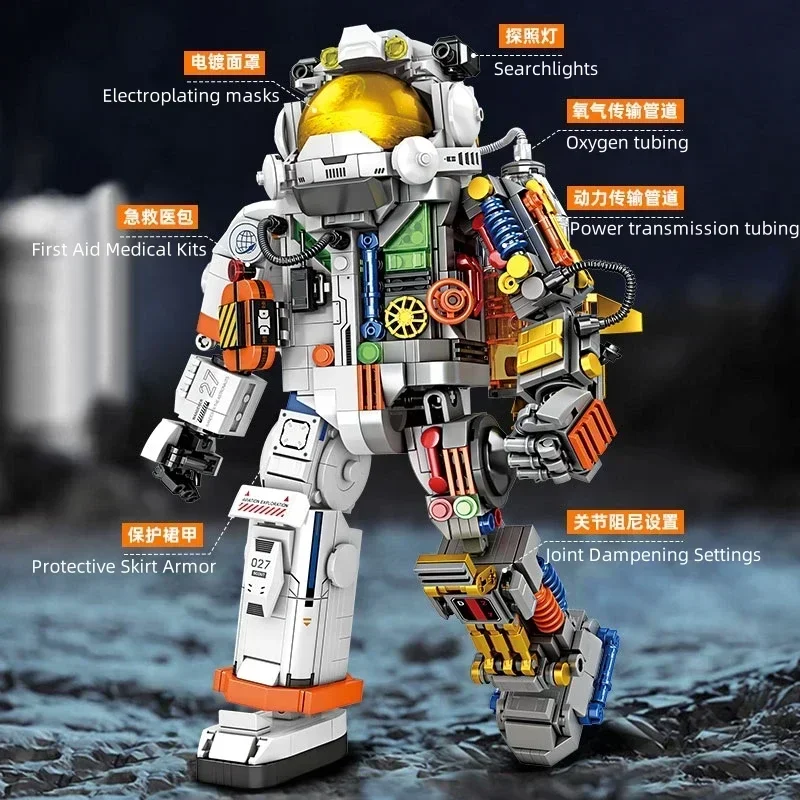 Briques de construction d'astronautes d'aventure spatiale créative, modèle de Robot, figurine d'action, jouet éducatif DIY, cadeau pour enfants