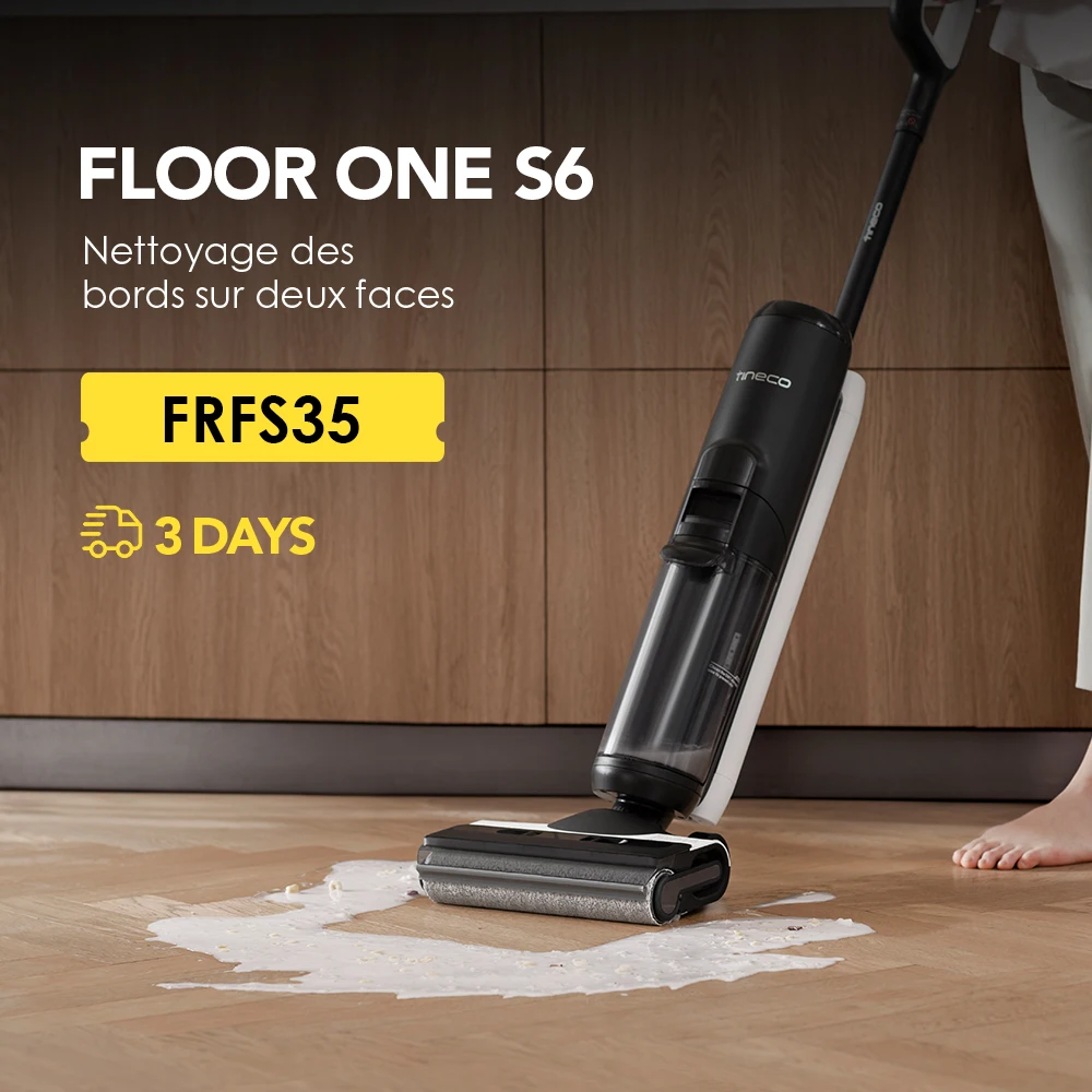 Tineco Floor One S6, Nettoyeur de sols sans Fil Tout-en-Un pour sols durs, Parfait pour Les saletés tenaces et Les Poils d’Animaux, Nettoyage des Coins amélioré, Auto-Nettoyage