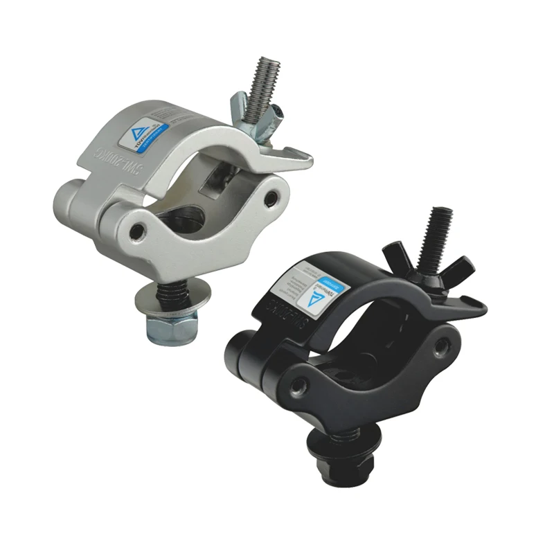 4pcs Aluminum Truss JR Clamp Safety Quick Rig Hook Stage Light Trigger Hook 32-35MM Eye Coupler for Fixture Heavy Duty 200KG