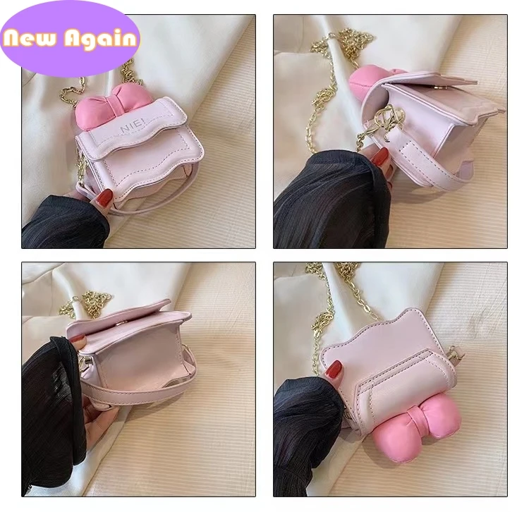 Tot-Bolso pequeño con lazo para niños, bandolera con solapa de princesa, accesorios para niñas, mini bolsa de bolsillo NA040