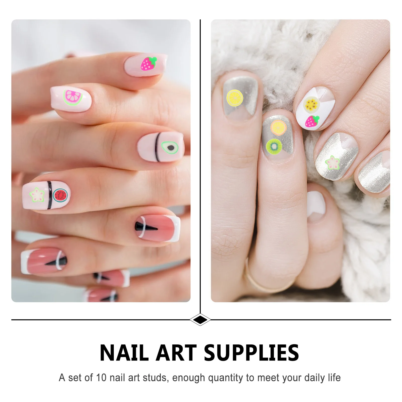 Autocollants d'art en tranches de fruits, pièces de manucure en céramique, décorations d'ongles pour femmes et filles, accessoires pour ongles de fête de mariage, DIY bricolage