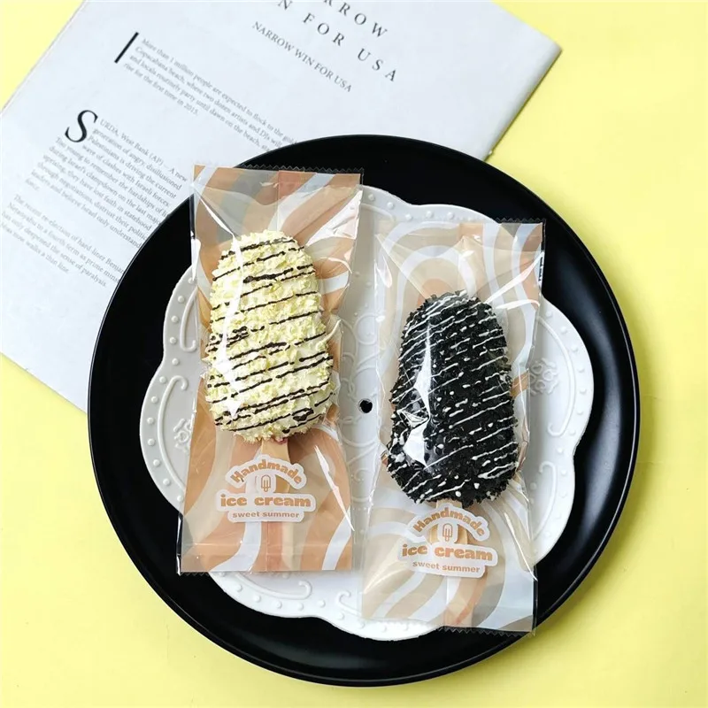 100Pcs DIY Handmade Ice Cream Candy Milk Taffy Wrapper Machine Sealing Bags New Year Gift Pastry Packaging