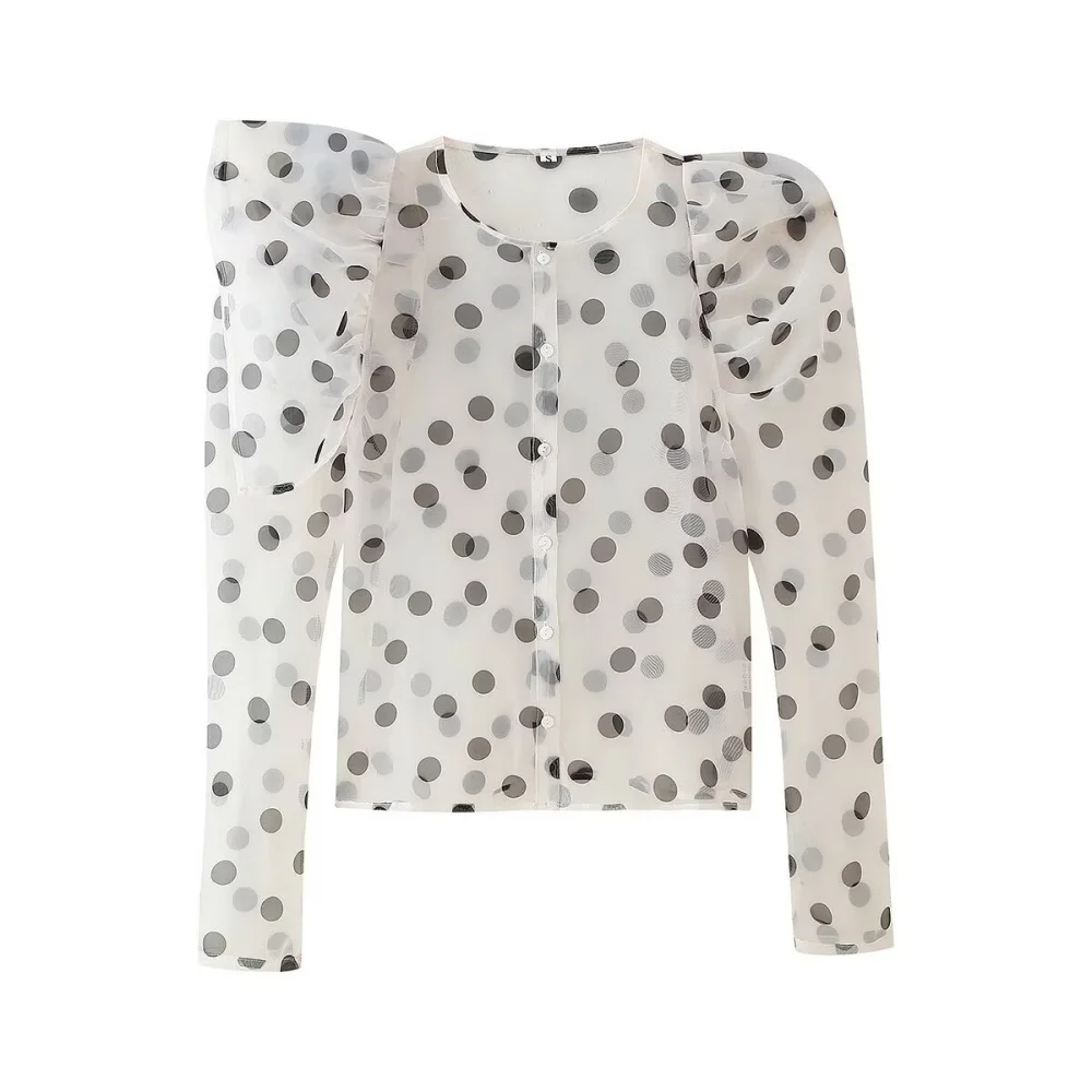 

UNIZERA women's polka dot shirt layered decoration for spring and summer new products casual women's clothing