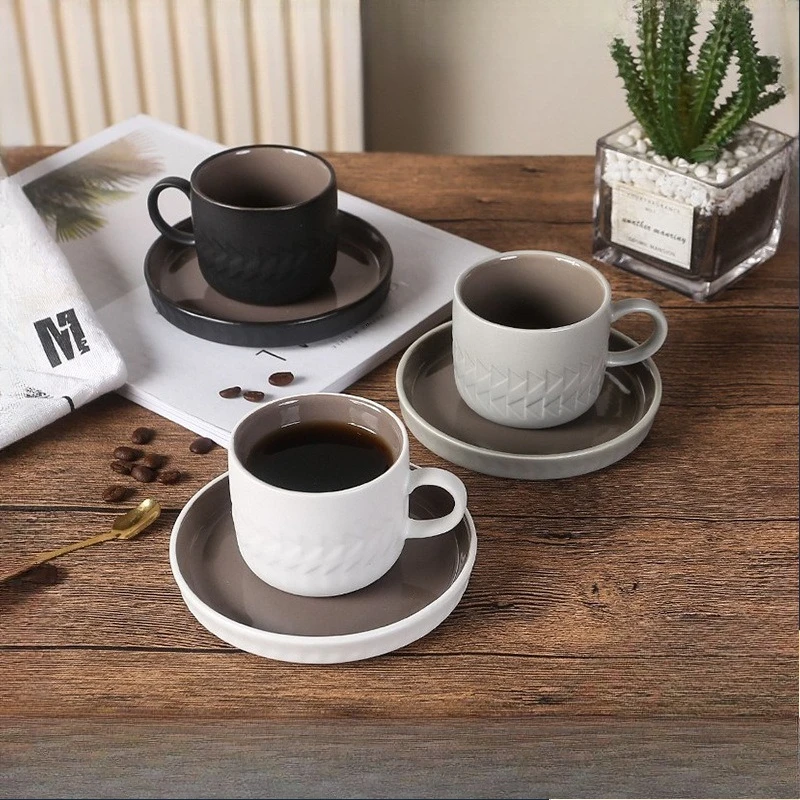 

2025 New Internet-Famous American-Style Sophisticated Coffee Cups High-Aesthetic Afternoon Tea Mug Solid Color Minimalist Cup