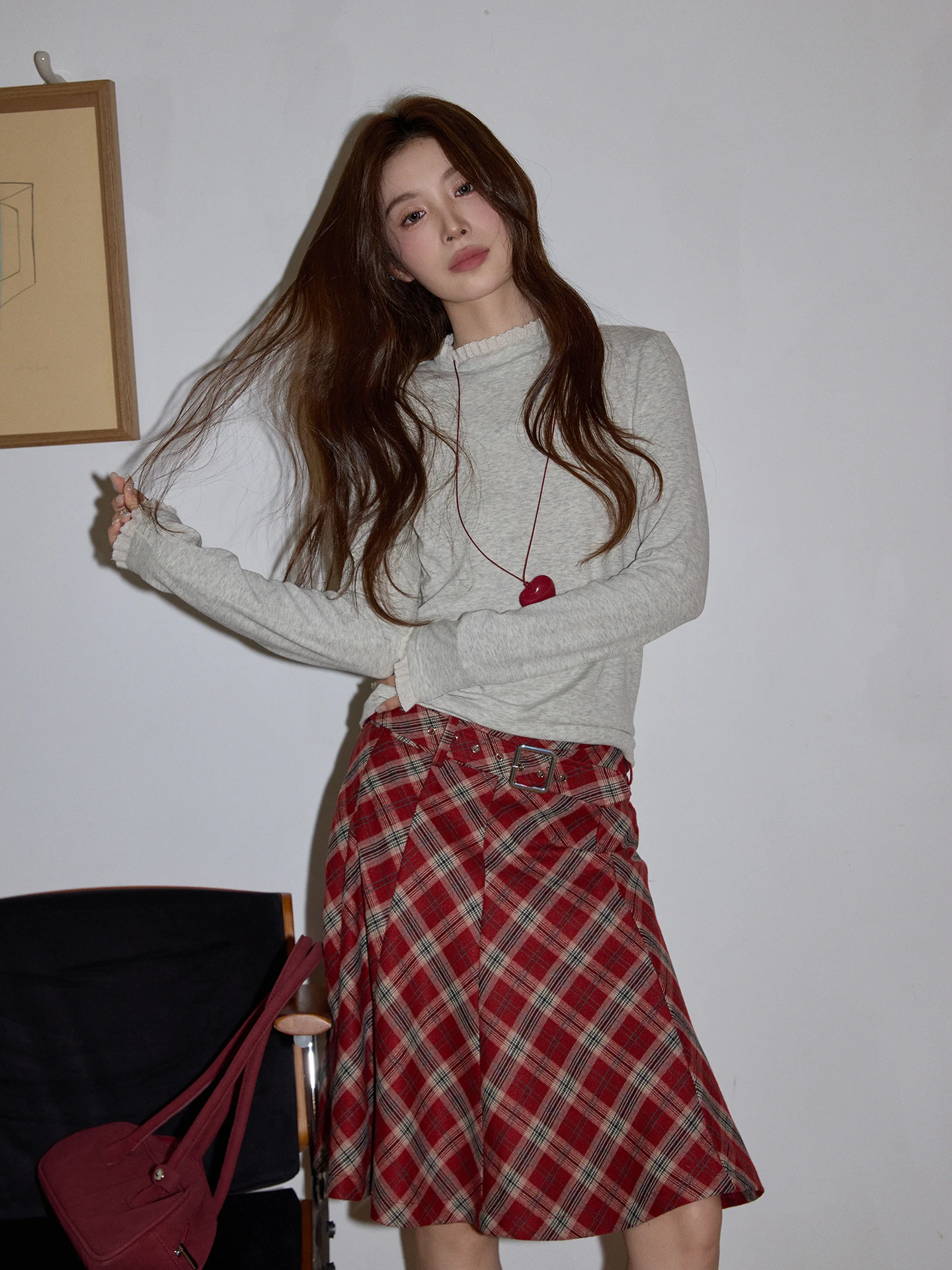 

Chaocha Home Light ey Long Sve High Collar Women's T-irt Inner Wear Slim Fit Base Layer Top for Autumn Winter Commute