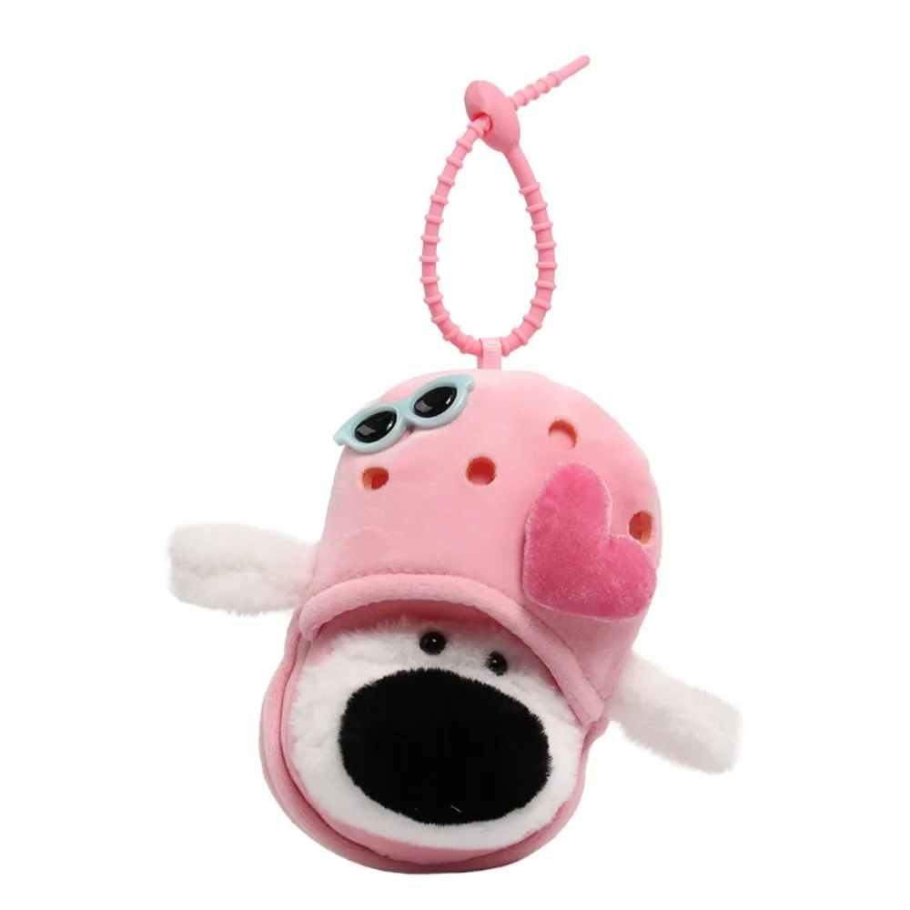 Stuffed Animals Plush Nosy Bear Keychain Colorful Slippers Cartoon Big Nose Dog Plush Doll Pendant Soft Cute