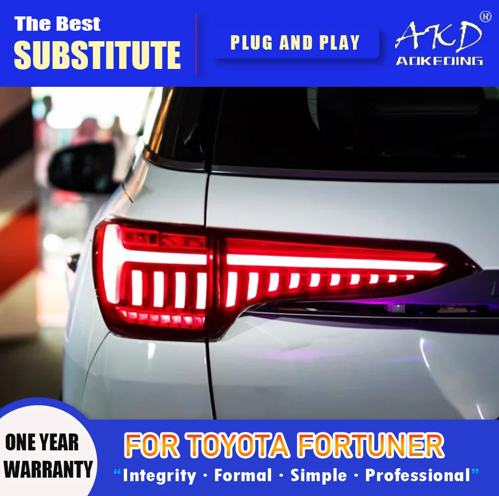 

AKD Tail Lamp for Toyota Fortuner LED Tail Light 2016-2021 Fortuner Rear Fog Brake Turn Signal Automotive Accessories