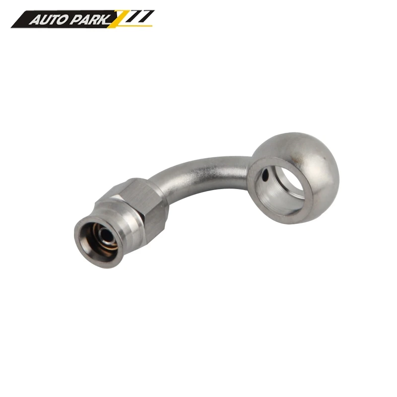 AN3 AN 10mm Stainless Steel 90 Degree Banjo Eye Brake Hose Fitting PTFE  Ends Adapter For Auto Car