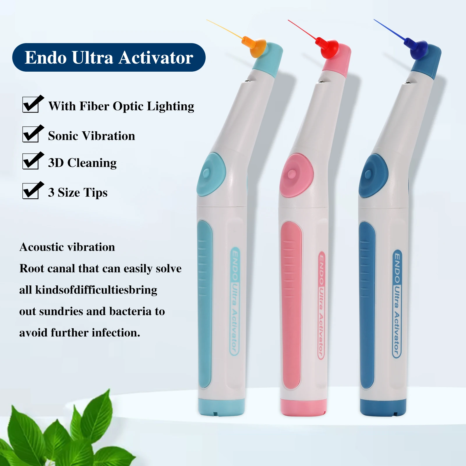 

Dental Endodontic Endo Ultra Activator Handpiece LED Light Root Canal With 150 Sonic Irrigator Tips Dentistry Instrument Tools