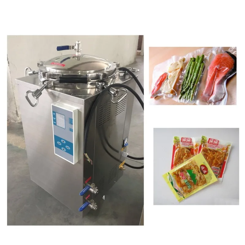 high pressure food sterilizer 35 50 75 100 120 150 liters distillation kettle with reverse pressure water cooling