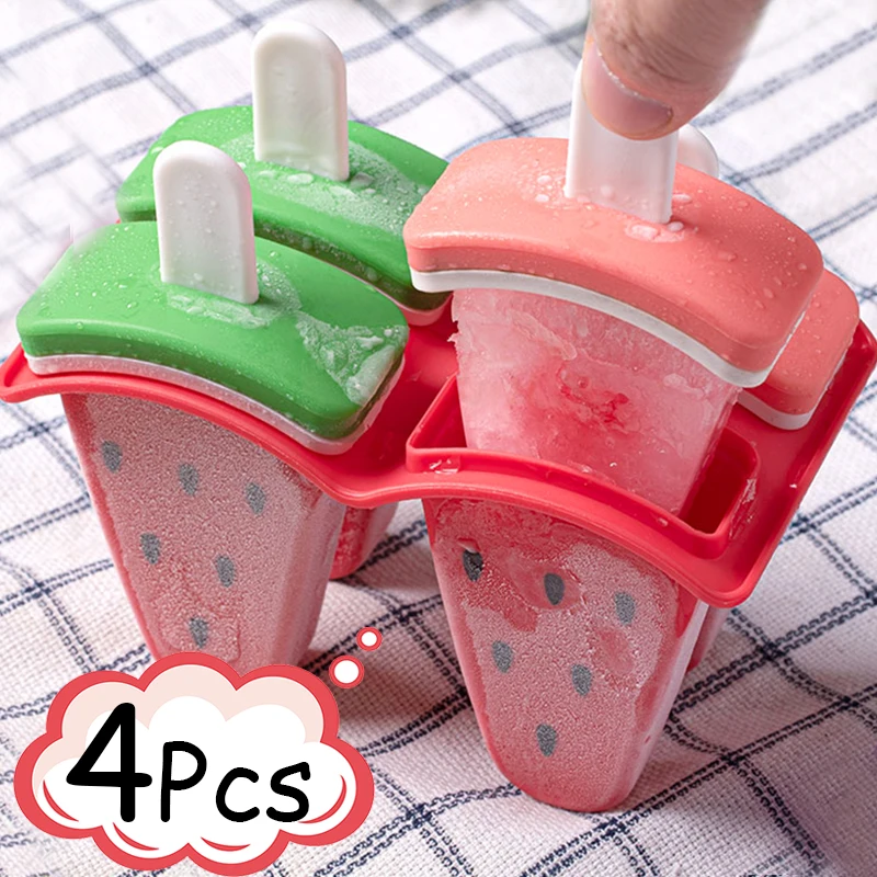 Cartoon Ice Cream Mold with Cover Watermelon Shape Mold DIY Homemade Ice Popsicle Mould Juice Milk Kitchen Ice Cream Make Tools