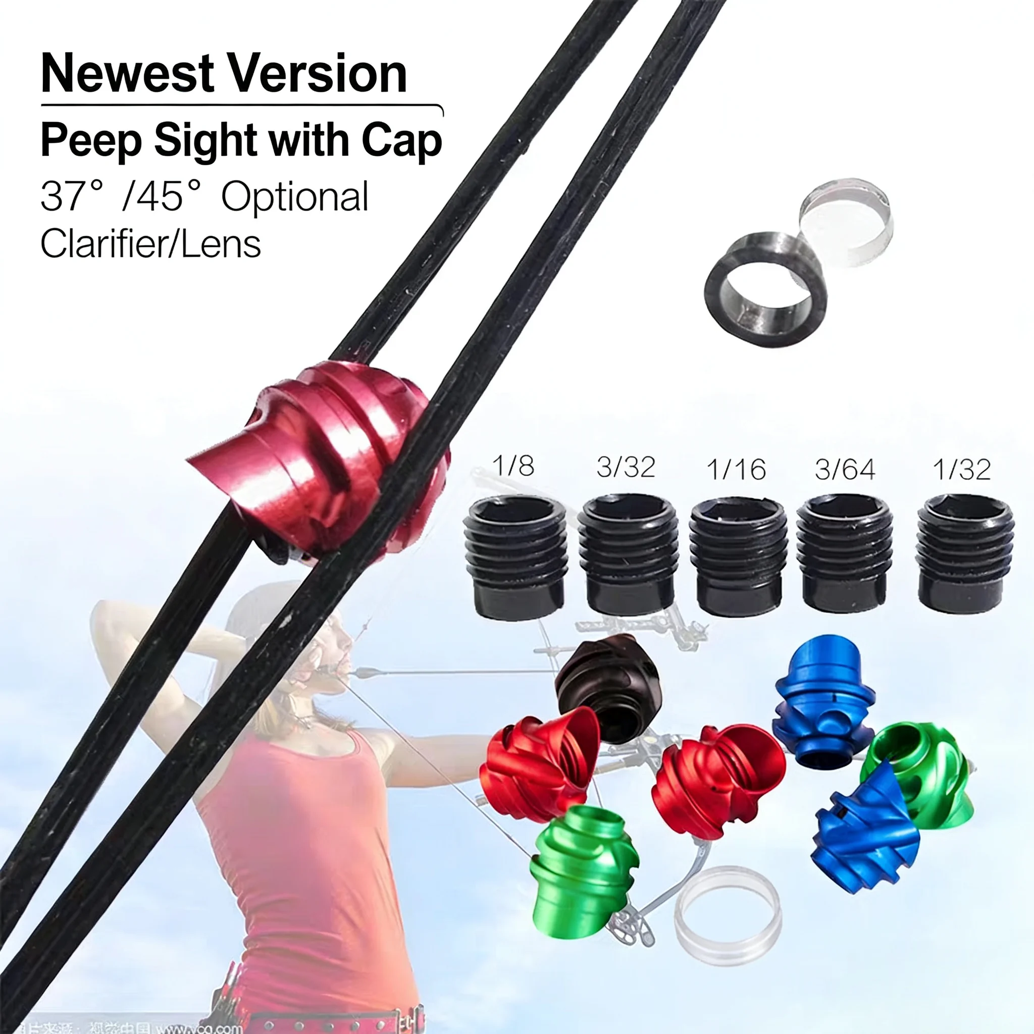 

Наборы прицельных приспособлений для составных луков (3 цвета, 37/45 градусов), 5 внутренних элементов и линзы 4X6X8X, аксессуары для стрельбы из лука, для активного отдыха