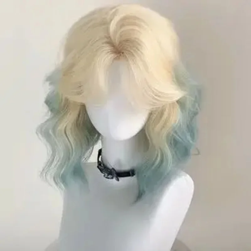 Попельно-розовый парик Лолиты с челкой, длинный волнистый парик для женщин, милые высокотемпературные волокна, повязка на голову, синтетические парики, косплей Wi
