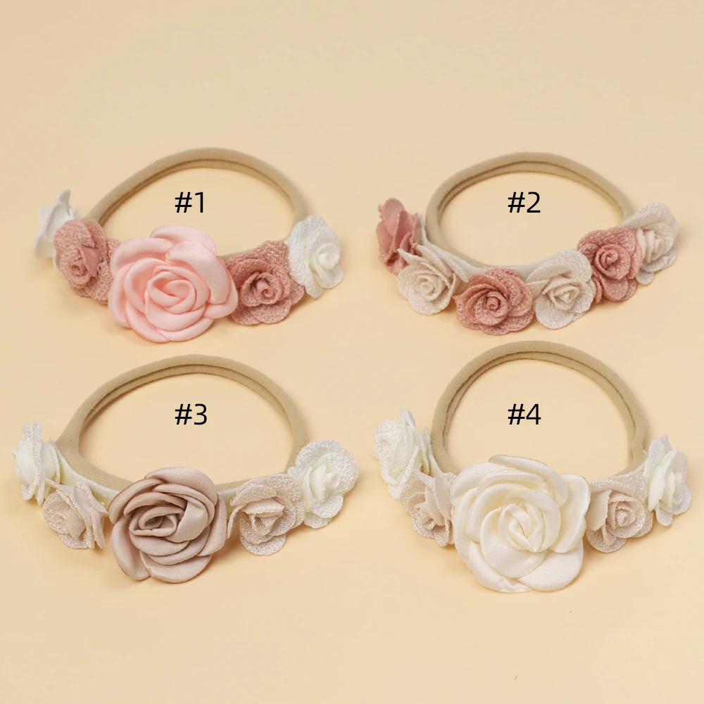 1pcs New Baby Girl Headband Newborn Elastic Flower Toddler Hair Band Kids Headwear Nylon Soft Hairbands Child Hair Accessories
