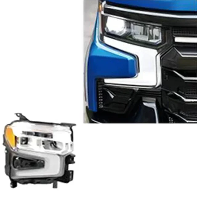 Good Quality Aftermarket ABS Headlights Accessories LED Head Lamp Black Head Light For silverado 1500 2022+