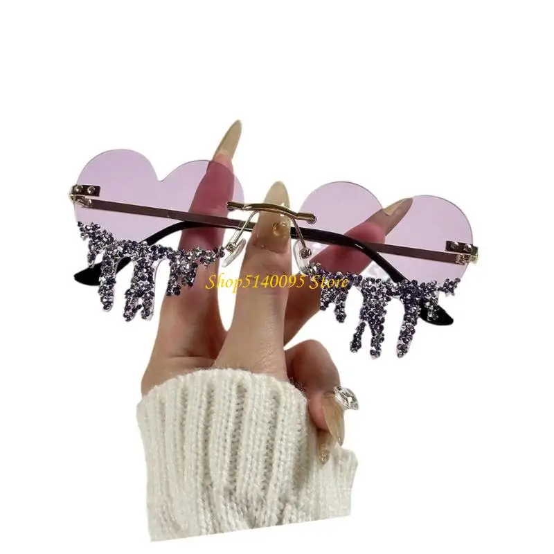 

DXAE Heart Tear Sunglasses Fashionable Sun Protecting Eyewears Trendy Glasses for Outdoor Lover