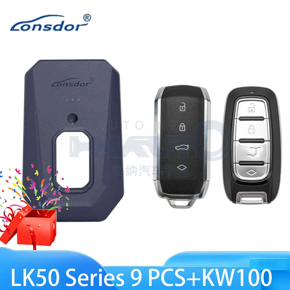 Lonsdor LK50 Kit 9-Pack with KW100 LK50-01 LK50-02 NXP Series Universal Smart Key Car Smart Key Generator Remote Fob