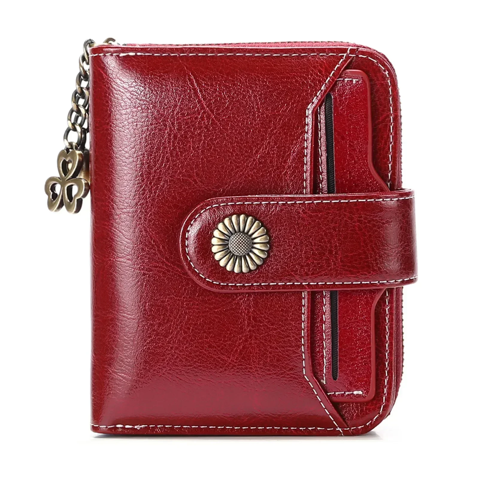 

Genuine Leather Short Women Wallet Hasp Zipper Mini Zero Wallet Portable Female Purse Slim Money Bag Small Coin Card Holders