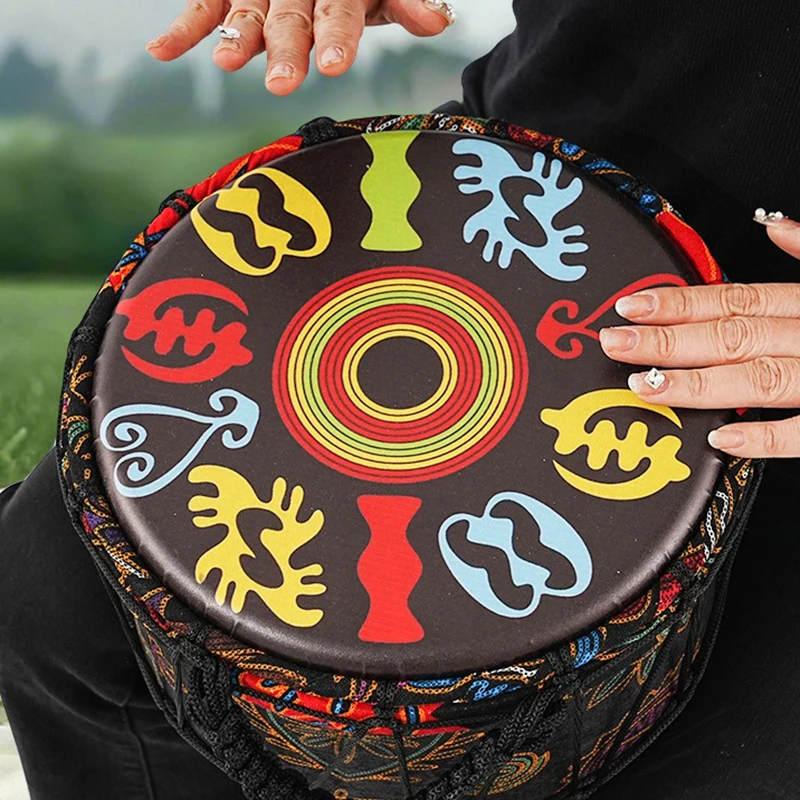 Kids Djembe 10 Inches Beginner African Drums Traditional Drum Children's Percussion Drums Colorful Art Patterns Hand Drum Gift