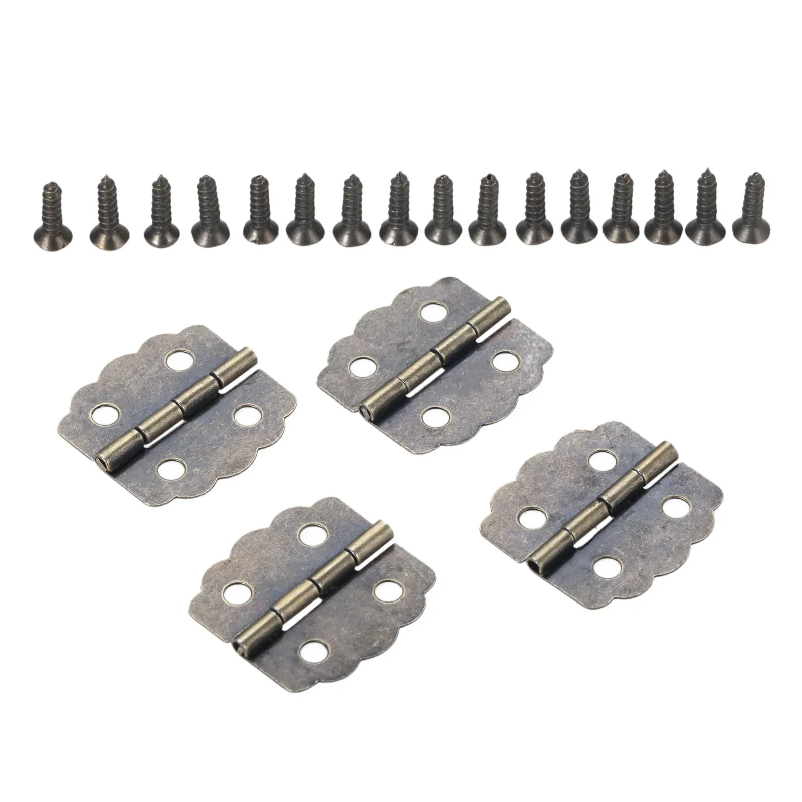 4 pcs Antique Bronze Kitchen Cabinet Door Hinges Jewelry Boxes Hinges Dollhouse Hinge Furniture Fittings Accessories