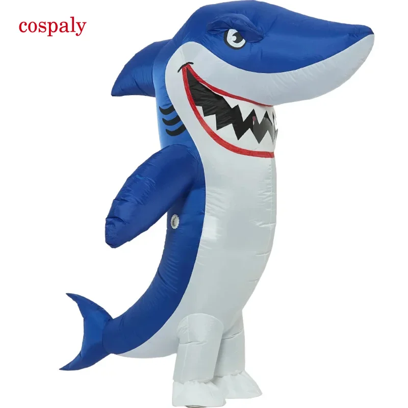 Inflatable Costume Full Body Shark Air Blow Up Funny Fancy Dress Party Halloween Costume For Adult