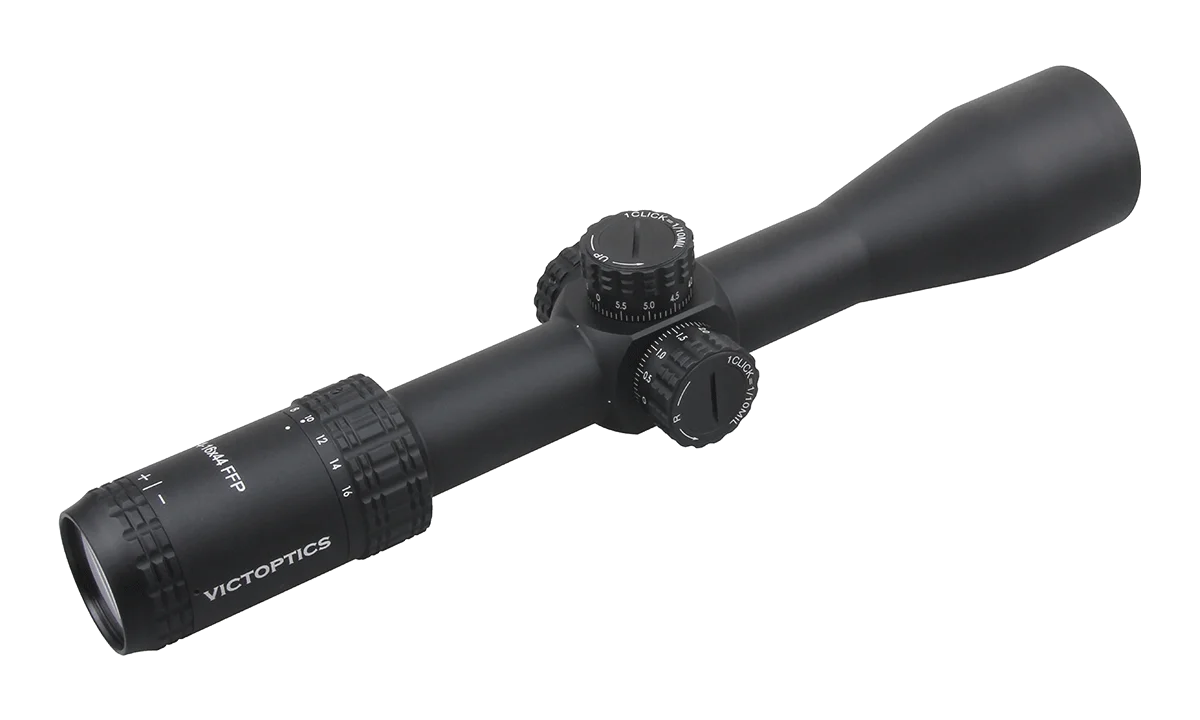 Victoptics S4 4-16x44 FFP&SFP Zielfernrohr FMC 1/10 MIL Turret Lock, mit Power Ring Hebel, Sonnenschutz, großem Seitenrad – Detail 3