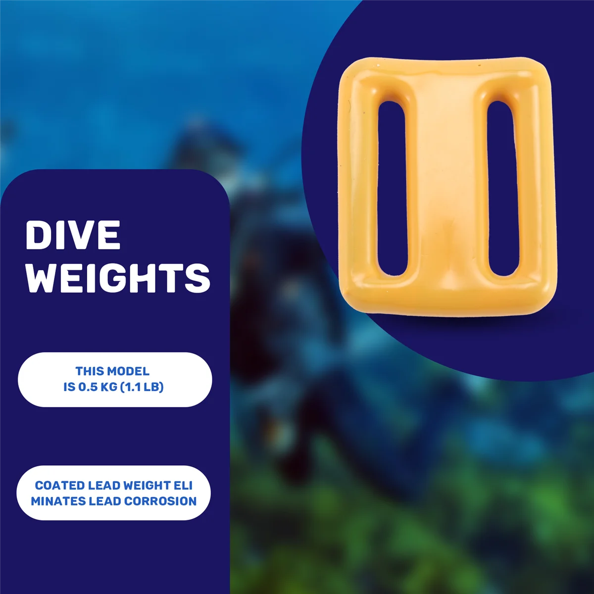 Pesi per immersione ACKOR per pesi per cintura pesi per immersioni subacquee Pesi per immersione rivestiti, Pesi per piombo per immersione Giallo