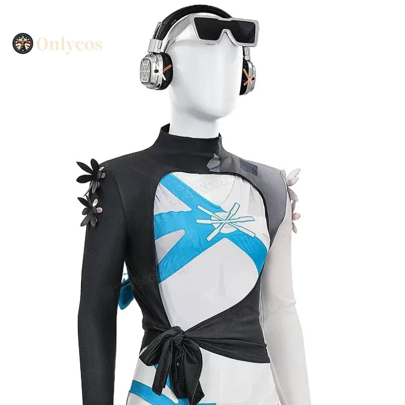ชุดคอสเพลย์ Luna Snow จากเกม Rivals ชุดจั๊มสูท เสื้อคลุม หูฟัง ชุดปาร์ตี้ ชุดฮาโลวีน ชุดเล่นบทบาทสมมติ เสื้อผ้า Onlycos