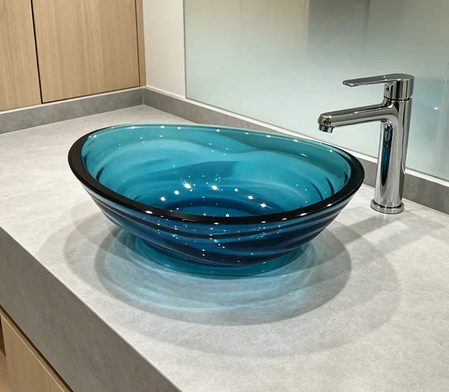 Colored Transparent Resin Countertop Basin Single Basin for Bathroom Balcony Hotel Guesthouse Washbasin Modern Design Sink