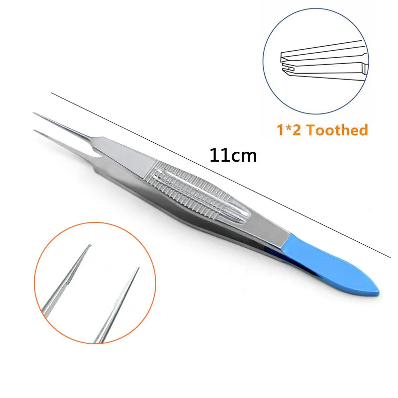 Dupla pálpebra cirurgia pinças bem Toothed Forcep 105 milímetros oftálmica cirúrgica Forcep