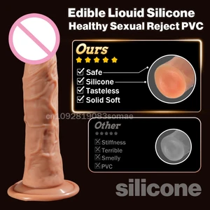 Dildo G-Spot Realistis dengan Cangkir Hisap Penis Silikon Steker Anal Penis Dildo Mainan Seks Dewasa untuk Wanita 18 + Masturbasi Strapon 10 dildo penjualan terbaik 9 inci - №