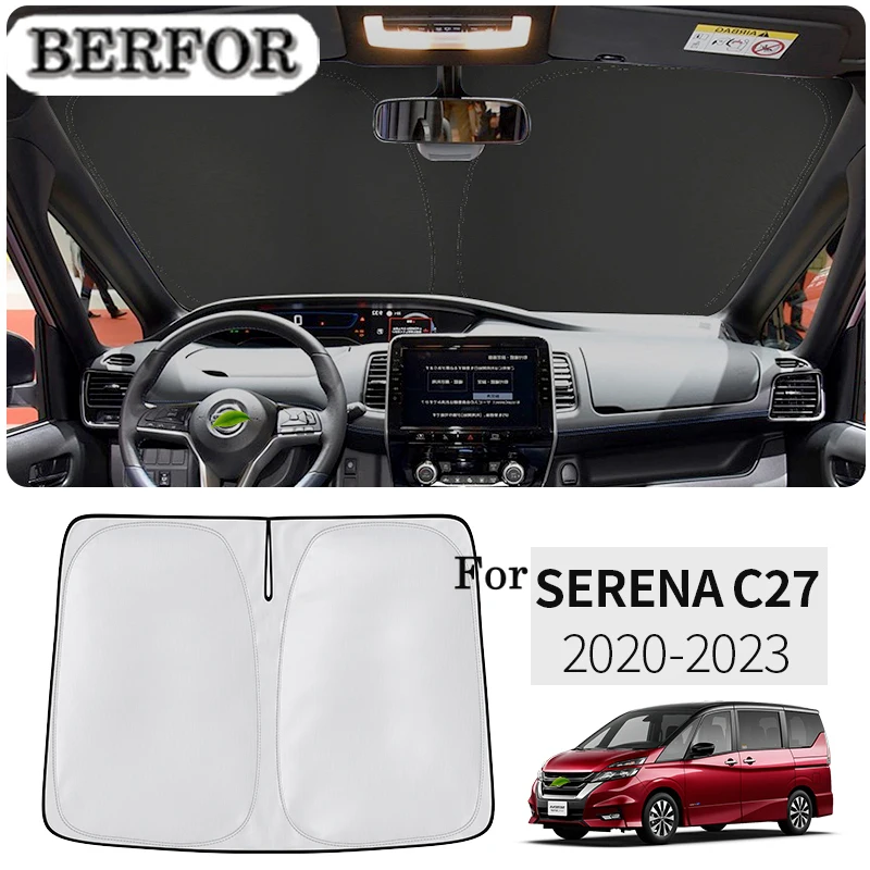 For NISSAN SERENA C27 2016-2023 Car Styling Nano-Insulat Windshield Sunshade Front Window Sun Shade Visor Interior Accessories