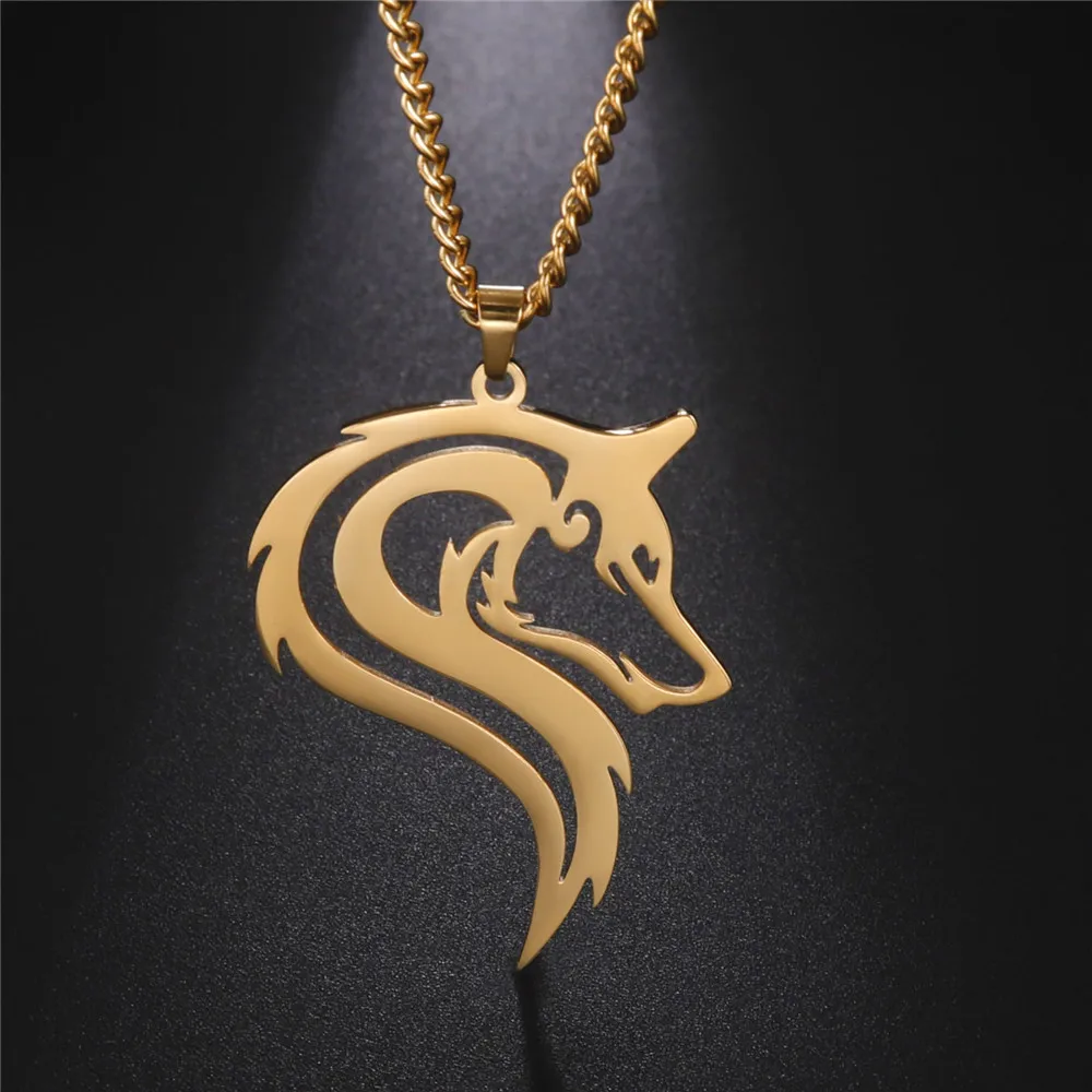 Cazador  Ancient Fenrir Wolf Pendant Necklaces for Women Men Couple Stainless Steel Choker Jewelry Birthday Gifts 2025