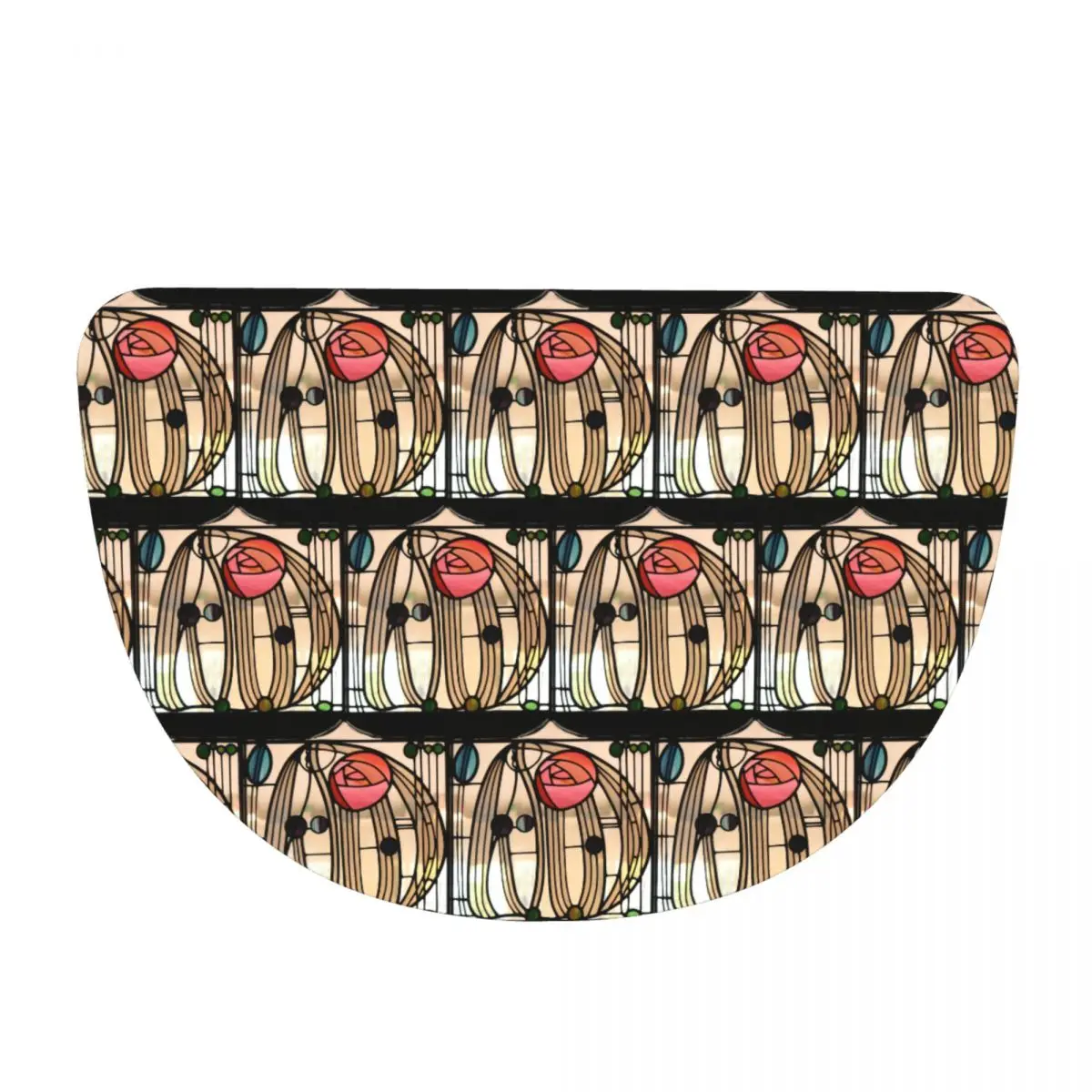 Charles Rennie Mackintosh Soft Flannel Half Round Doormat Non Slip Bathroom Mat Absorbent Floor Carpet for Living Room