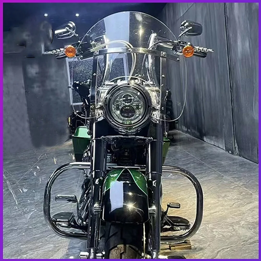 For Harley Softail Street Bob Low Rider Breakout 5mm Quick Release Windshield No-Drill Accesorios Moto