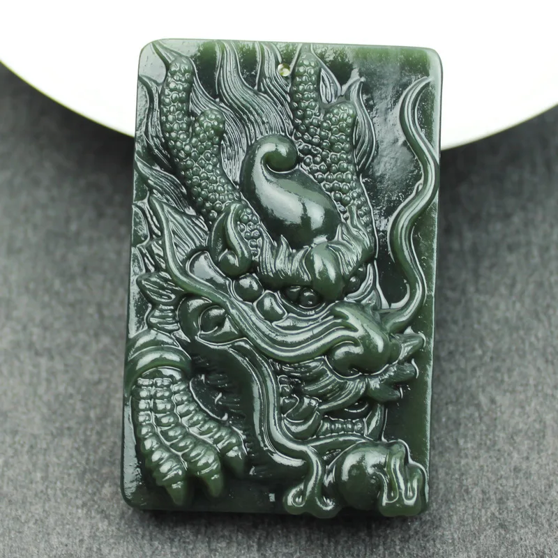 Xinjiang Hetian Jade Gray Jade Dragon Pendant Men's Jade Dragon Jade Pendant Twelve Zodiac Dragon Jade Pendant Wholesale