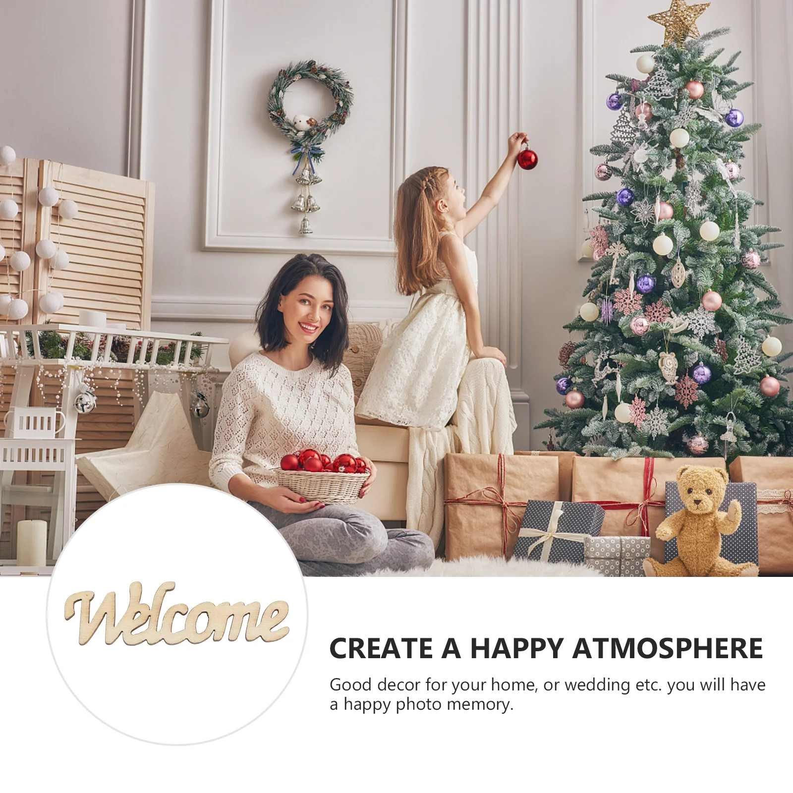 

15Pcs Wooden Welcome Decor Hollow Design for Wedding Wedding Party Home Gathering Prop Wood Piece Welcome Wood Piece Prop