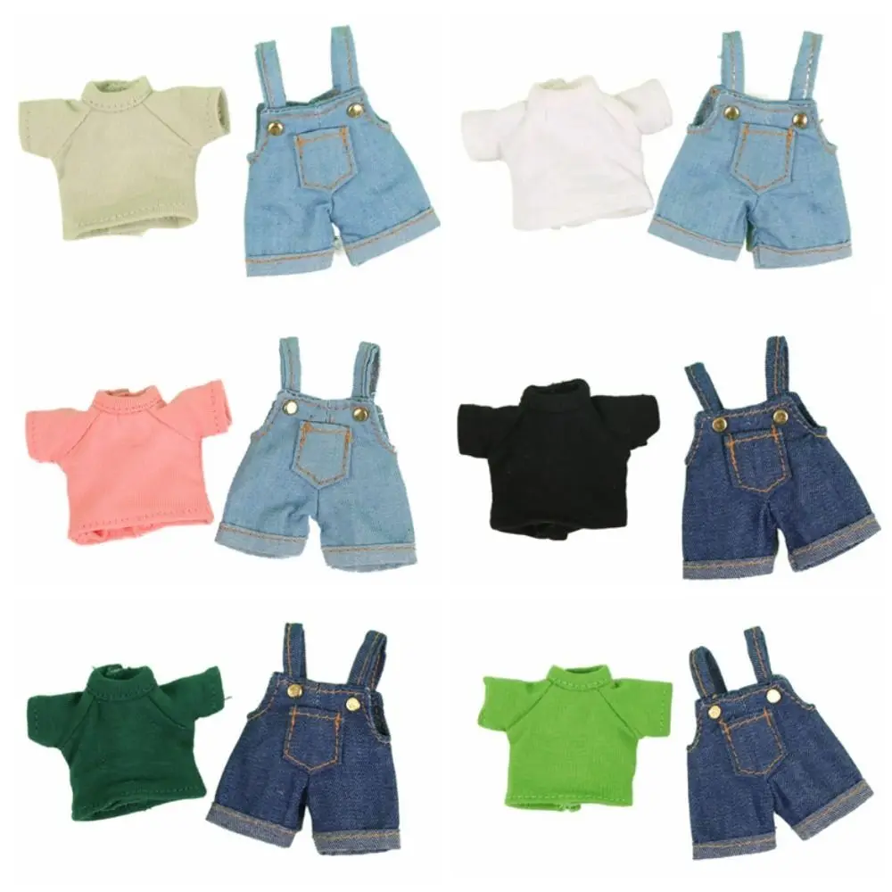 

Ob11 Doll Clothes Fashion Tops Jeans Sweatshirt Cool Suspenders Shorts For 1/12 Bjd Dolls Accessory Short Sleeved Denim