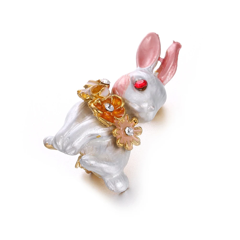 

Enamel Brooch Metal Clothes Corsage Rabbit Shape Jewelry Lapel Pins Dress Accessories for
