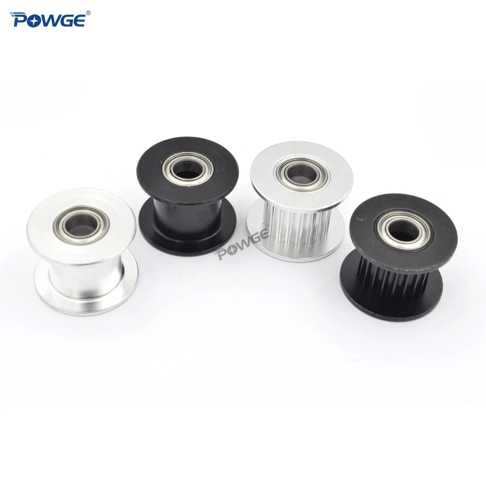 POWGE 2M 2GT 20 الأسنان Synchronou المهمل بكرة تتحمل 5 مللي متر الأسود مع تحمل ل GT2 مفتوحة حزام العرض 10 مللي متر 20 الأسنان 20 T السلبي عجلة