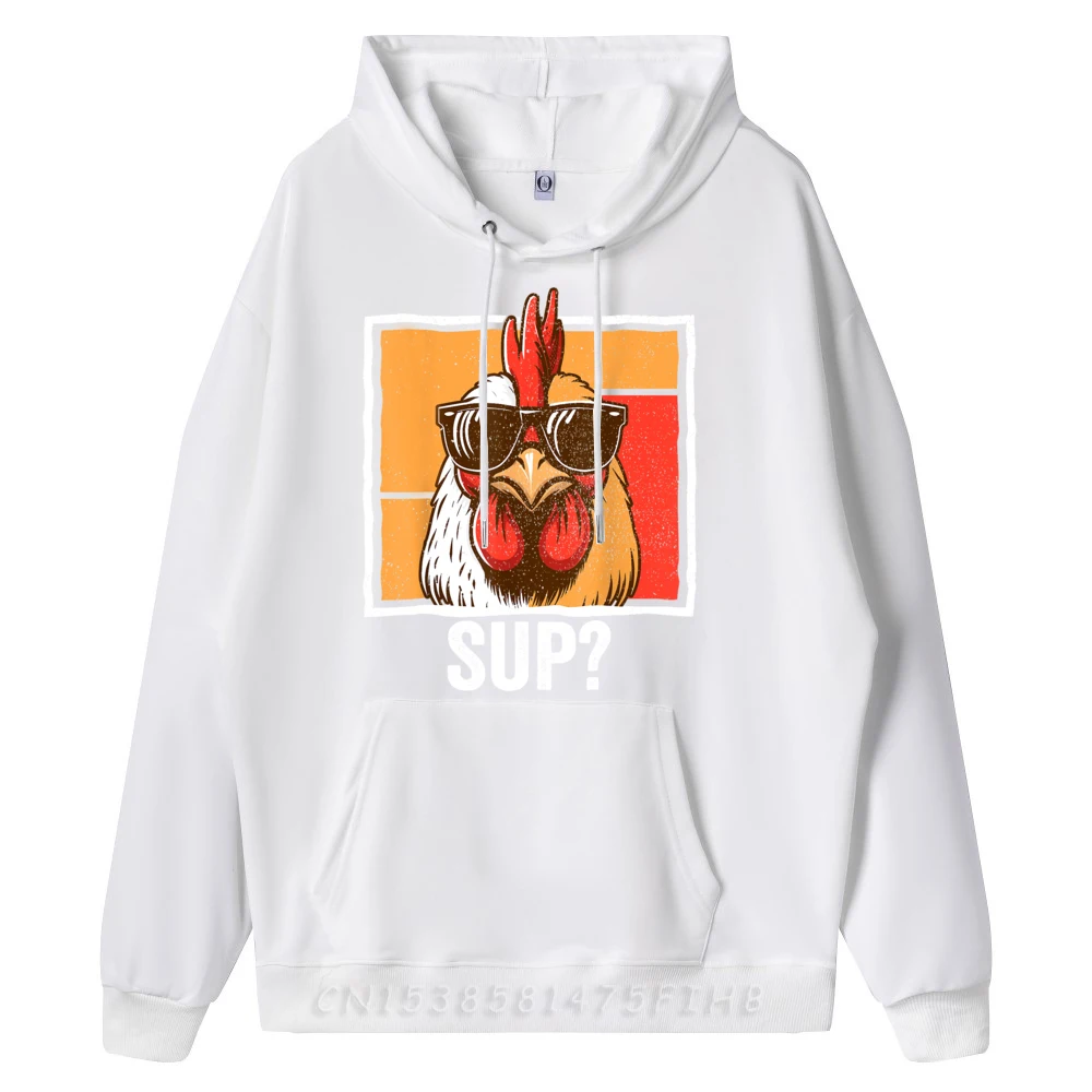 Slogan Chicken Sunglasses Animal Farm Funny Round Collar Sweatshrt Labor Day Hoodies Long Sleeve Gift Idea Funky Casual Hoodies