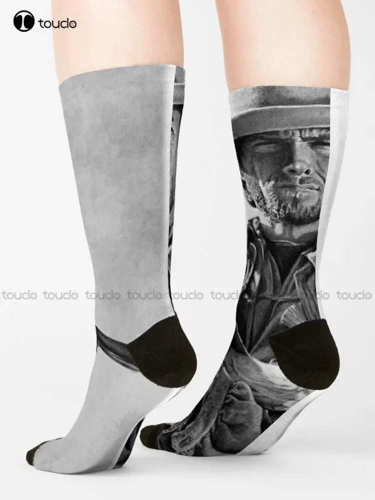 Clint Eastwood Josey Wales Drawing Socks Men'S Athletic Socks Fashion Creative Leisure Funny Art Abstract Oil Painting Socks