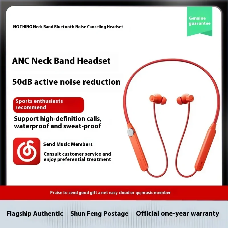 CMF By Nothing Neckband Pro Wireless Earphone Bluetooth 5.3 Sport Noise-Cancelling Headphones Pro In-Ear Low Latency Light Weigh