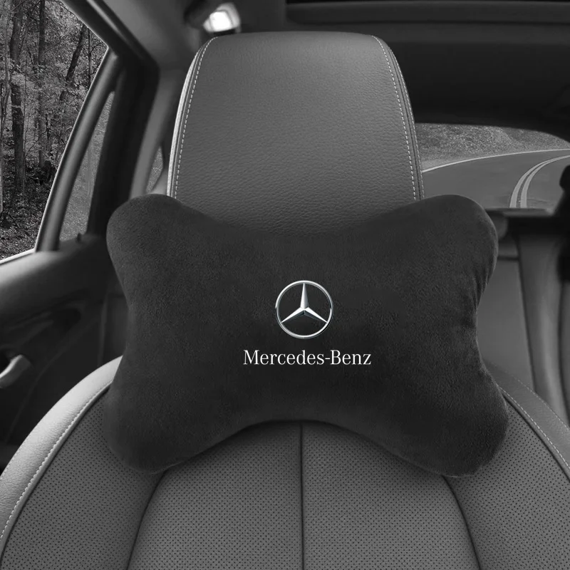 

Car Headrest Cover Head Neck Rest Car Seat Belt Shoulder Pad Cover Accessories For Mercedes Benz AMG W203 W206 W220 W205 W211