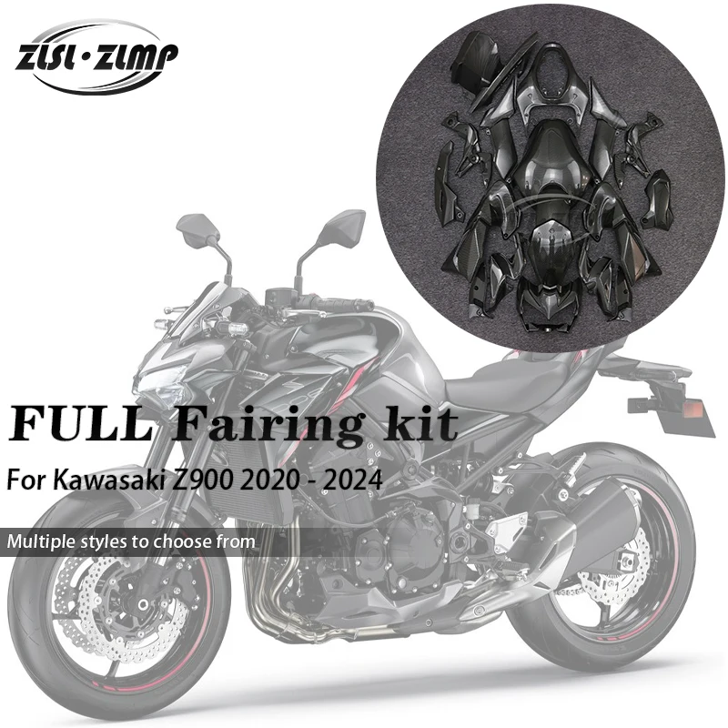 

Комплект обтекателя мотоцикла, обвесы из АБС-пластика для Kawasaki Z900 Z 900 2020-2024, обтекатели кузова с узором из углеродного волокна
