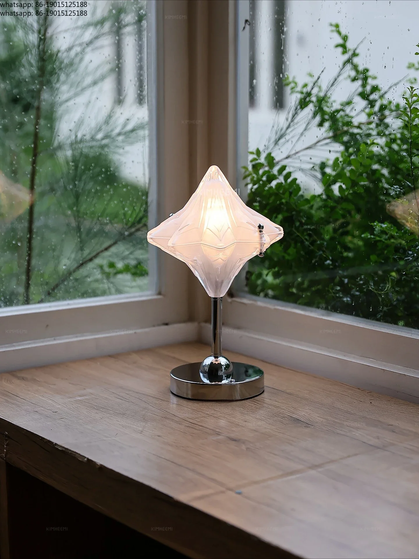 

Vintage Rechargeable Star Table Lamp Glass Ambient Bedside Lamp Bedroom Gift Desk Decoration Night Lamp
